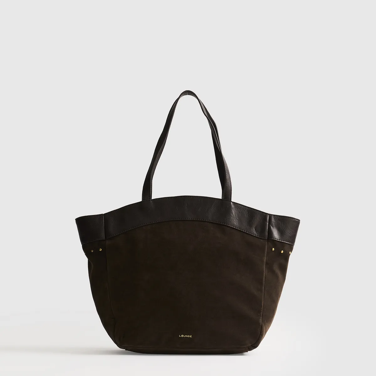 LOUNGE - Cartera Tote Tachas Fake Suede LOUNGE