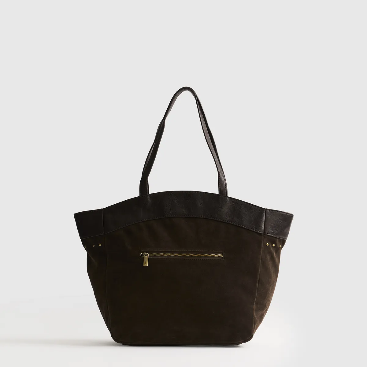 LOUNGE - Cartera Tote Tachas Fake Suede LOUNGE