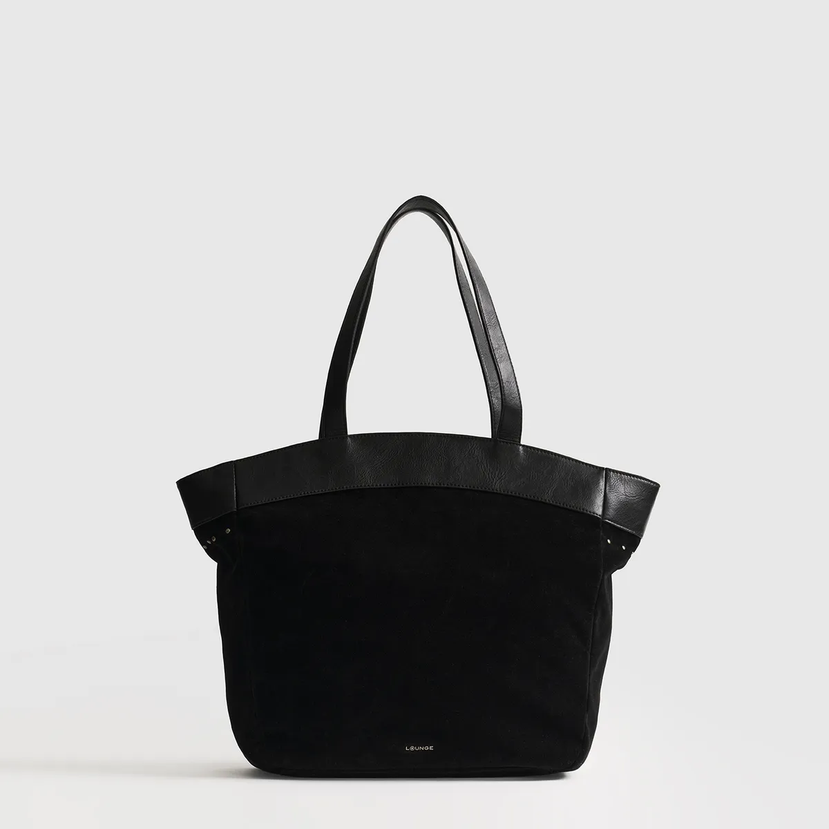 LOUNGE - Cartera Tote Tachas Fake Suede LOUNGE