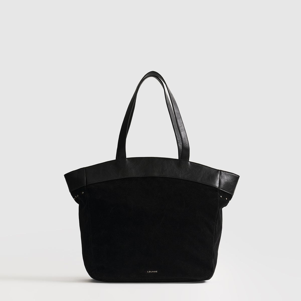 LOUNGE - Cartera Tote Tachas Fake Suede LOUNGE