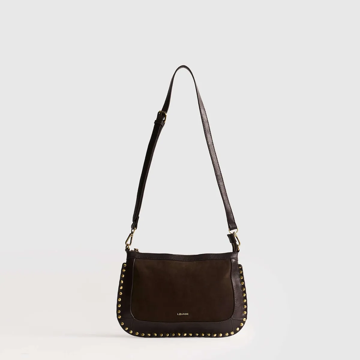 LOUNGE - Cartera De Hombro Tachas Fake Suede LOUNGE