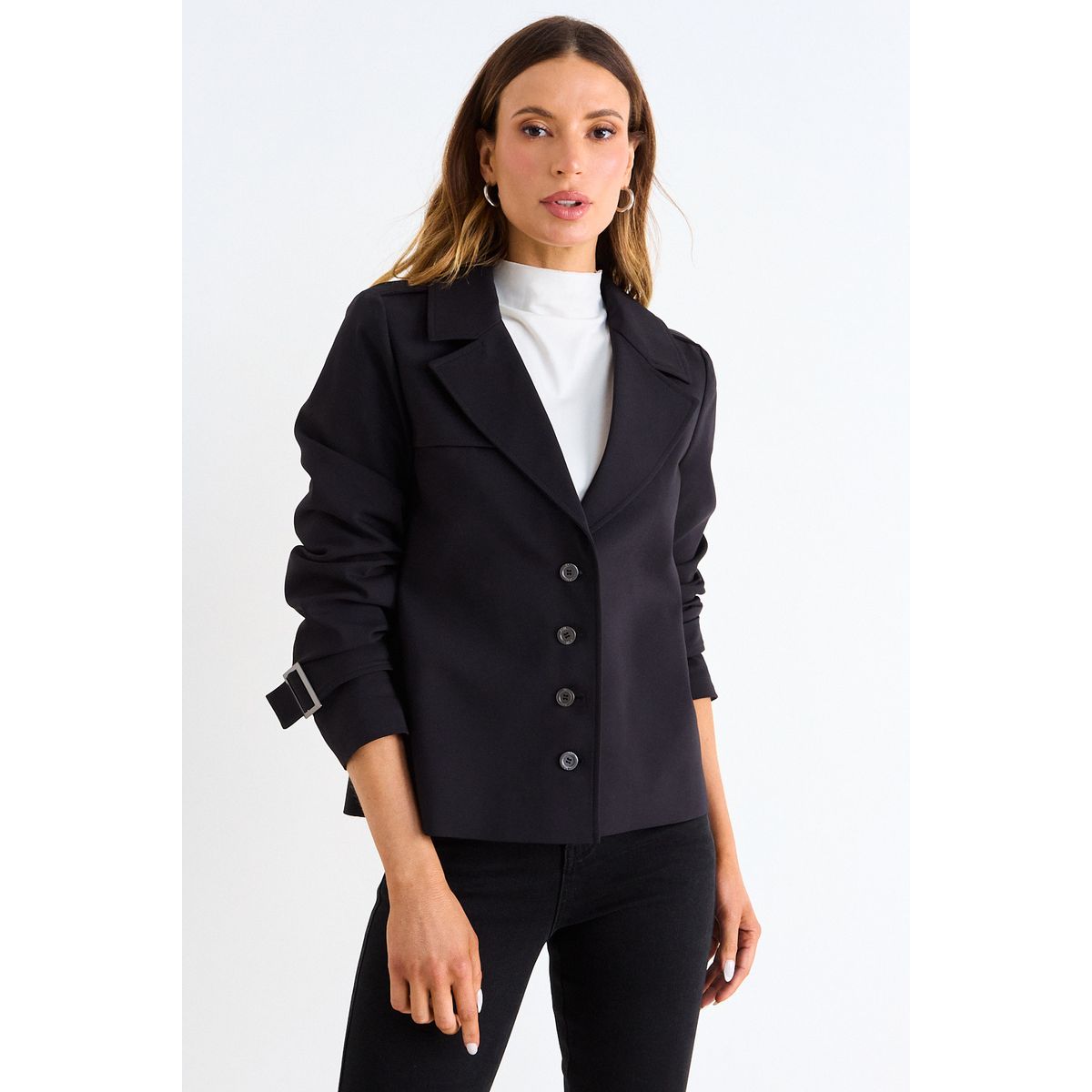 ASH - Trench Corto Mujer Negro Ash