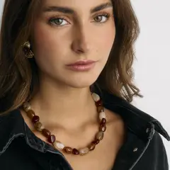 LOUNGE - Collar Mujer Piedras Transparentes Resina