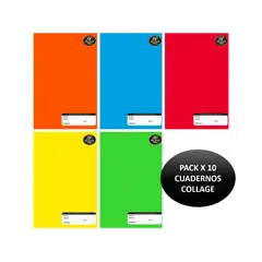 GALAXIA PRO - Pack 10 Cuadernos College Matemáticas 100 Hojas 7mm Multicolor