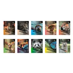 GENERICO - Pack 10 Cuadernos Universitarios Matemáticas 100 Hojas 7mm Fauna Galaxia Pro