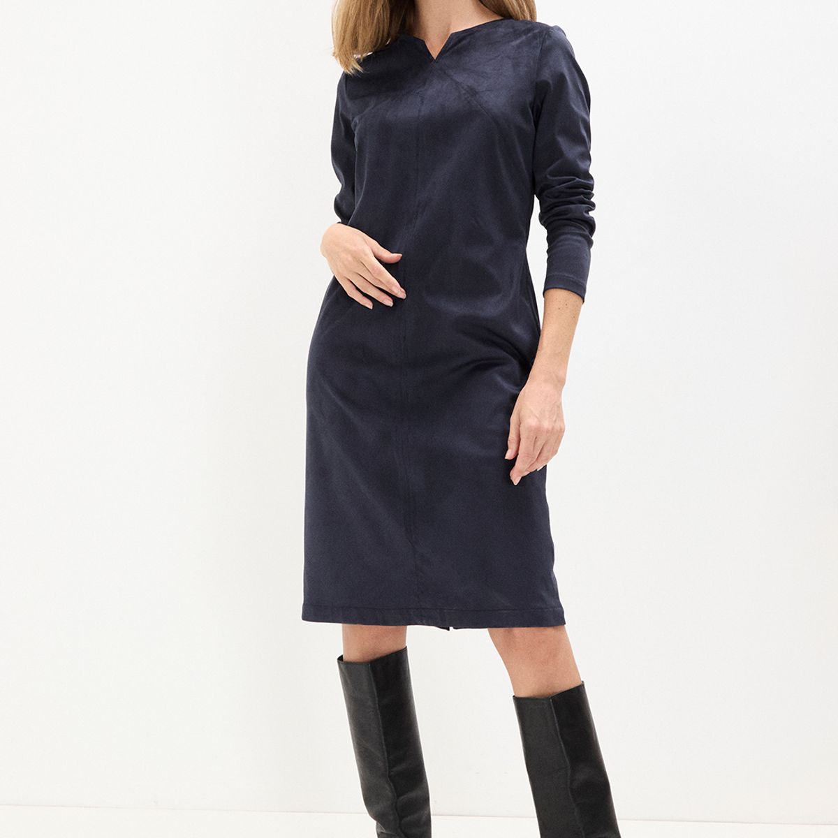 MA GRIFFE - Vestido Suede Mujer Azul Magriffe