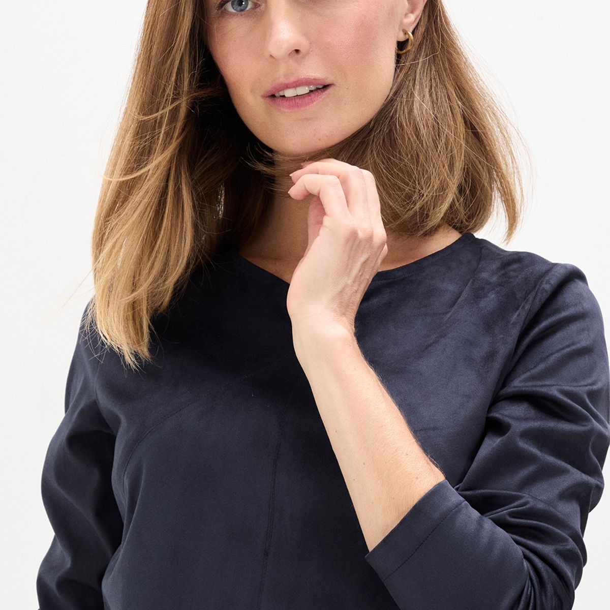 MA GRIFFE - Vestido Suede Mujer Azul Magriffe