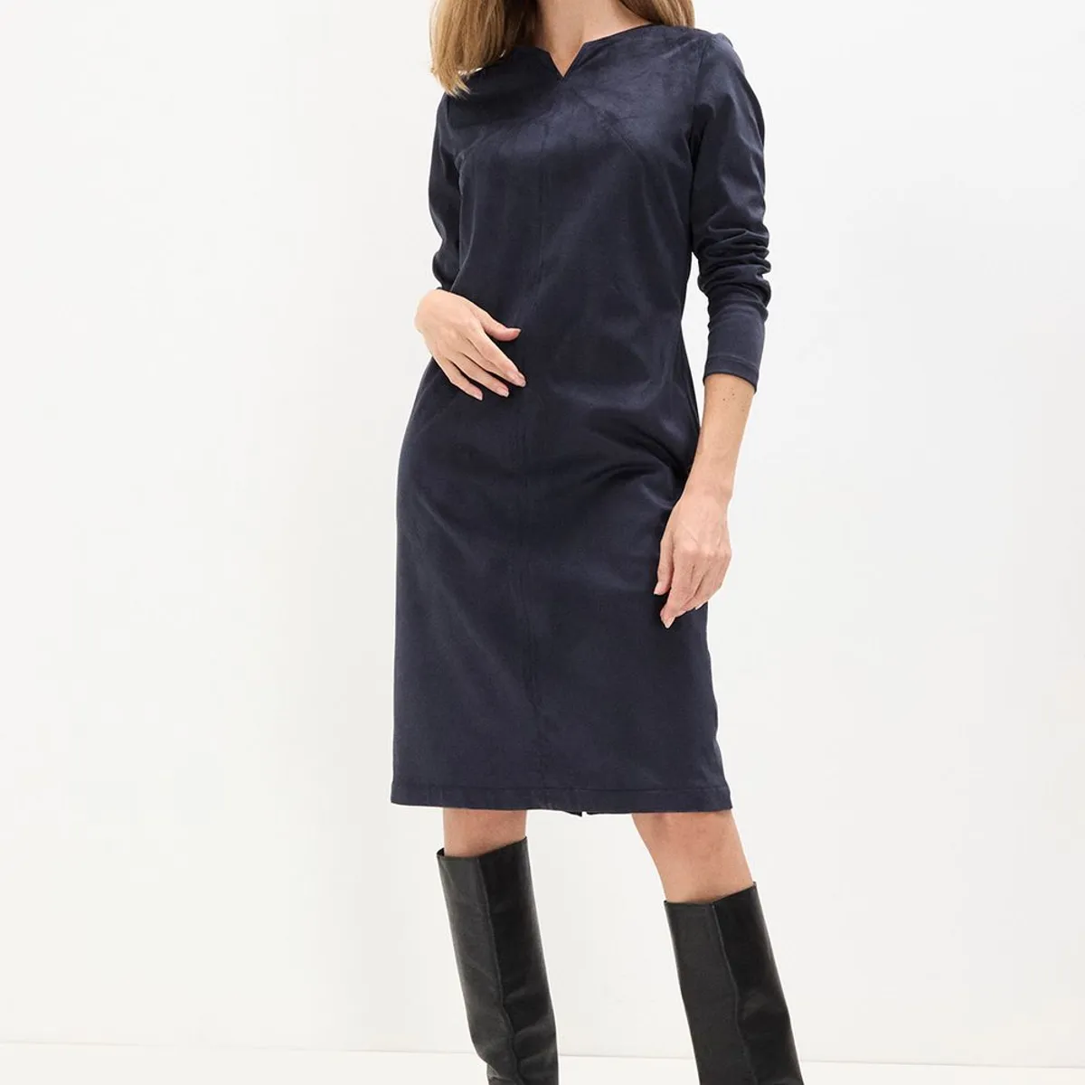 MA GRIFFE - Vestido Suede Mujer Azul Magriffe