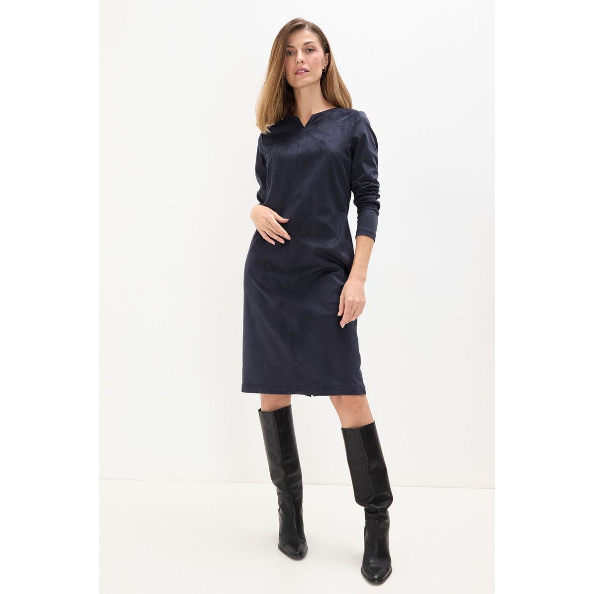 MA GRIFFE - Vestido Suede Mujer Azul Magriffe