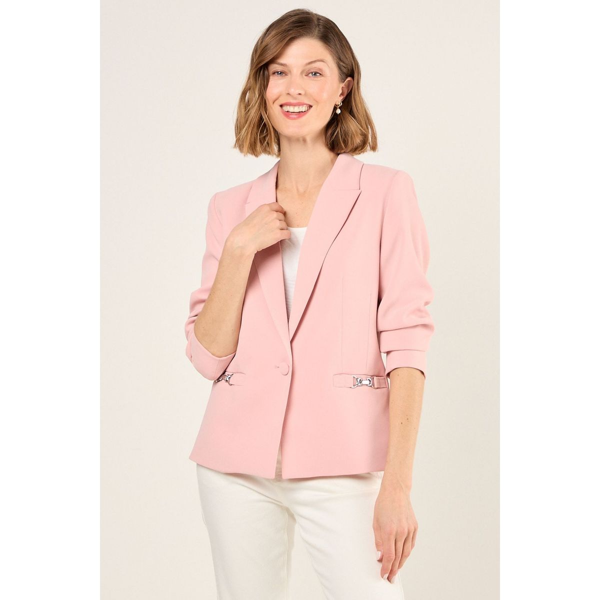 MA GRIFFE - Blazer Liso Mujer Rosa Magriffe