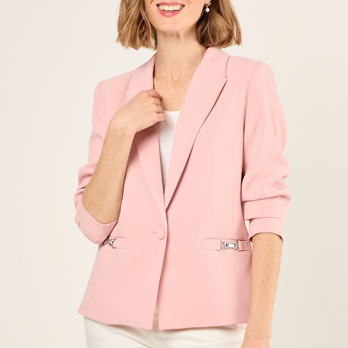 MA GRIFFE - Blazer Liso Mujer Rosa Magriffe