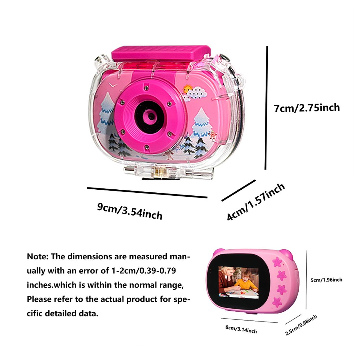 OEM - Cámara Para Niños 1080p, Impermeable, Submarina, Pantalla Hd