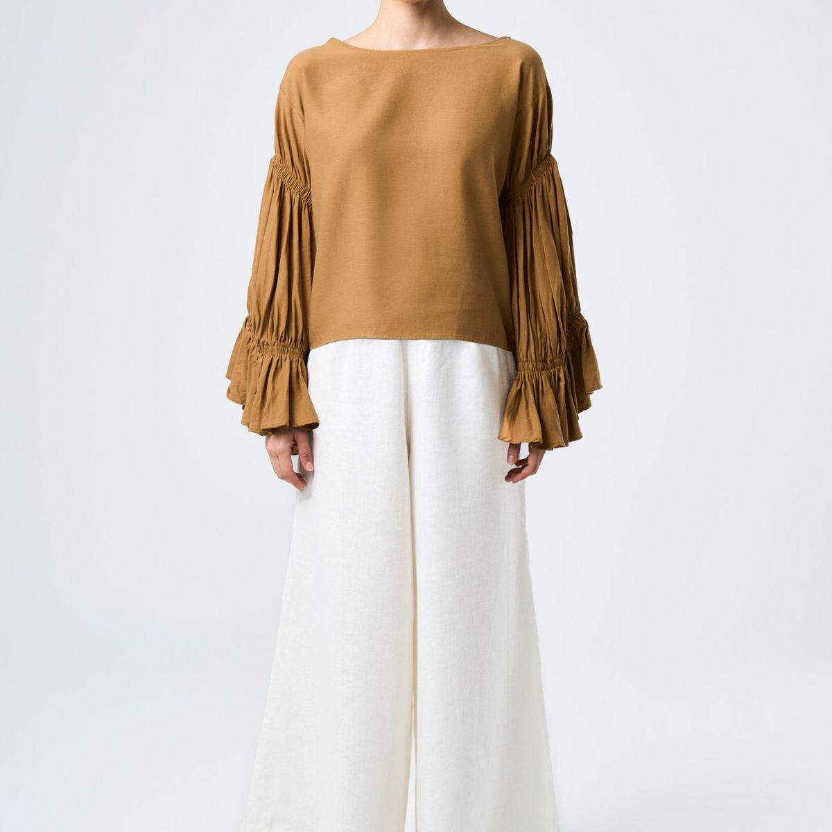 VELEZ - Vélez Pantalón Palazzo Lyra Mujer Tiro Alto Crema
