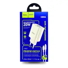 HOCO - Cargador C80A 20W doble puerto PD y QC 3.0