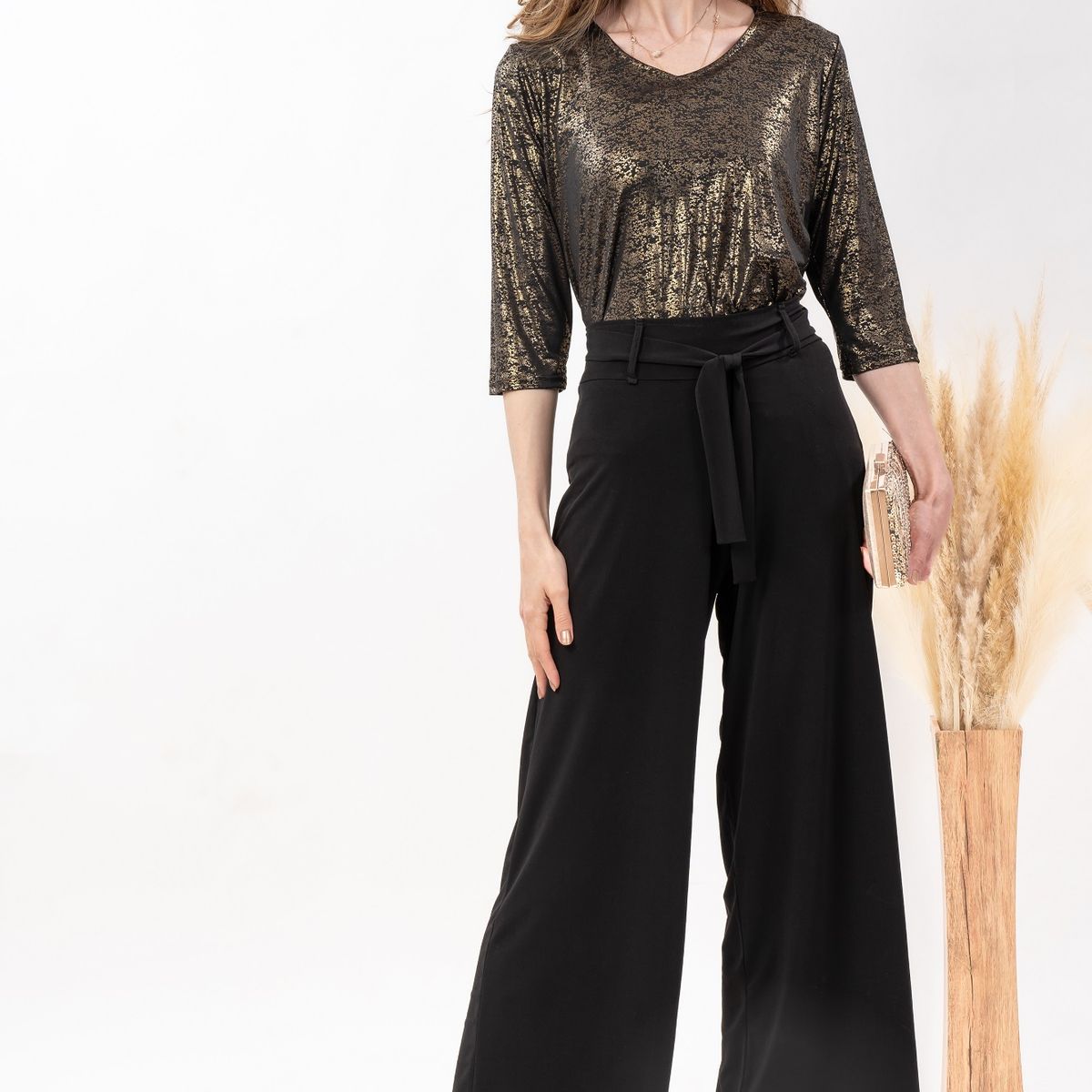 MAGENTA WOMAN - Palazzo de Lycra Negro