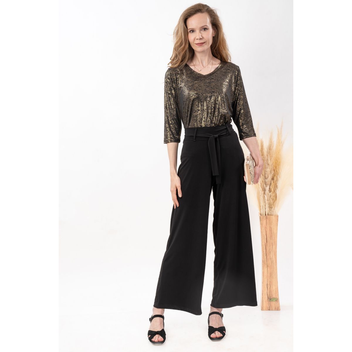 MAGENTA WOMAN - Palazzo de Lycra Negro