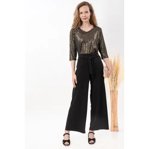 MAGENTA WOMAN - Palazzo de Lycra Negro