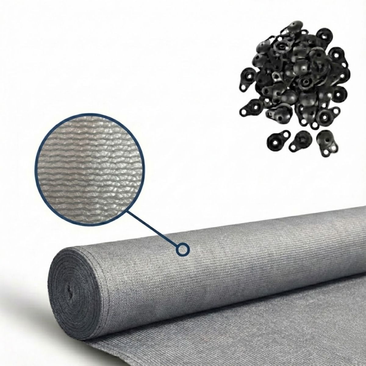 GENERICO - Malla Cerco Raschel 90% sombra 5mx4.20m gris IMP+Broches