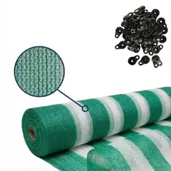 GENERICO - Malla raschel rollo 5MT Verde-Blanco 80% 2.10MT