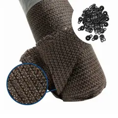 GENERICO - Malla cerco Raschel 90% Sombra 4.20mX5 Metros mocha+Broches
