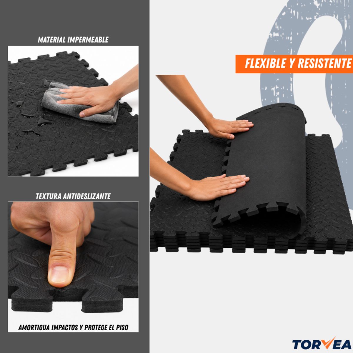 GENERICO - Piso Goma Eva Alfombra Deportiva Gimansio 12mm 60x60