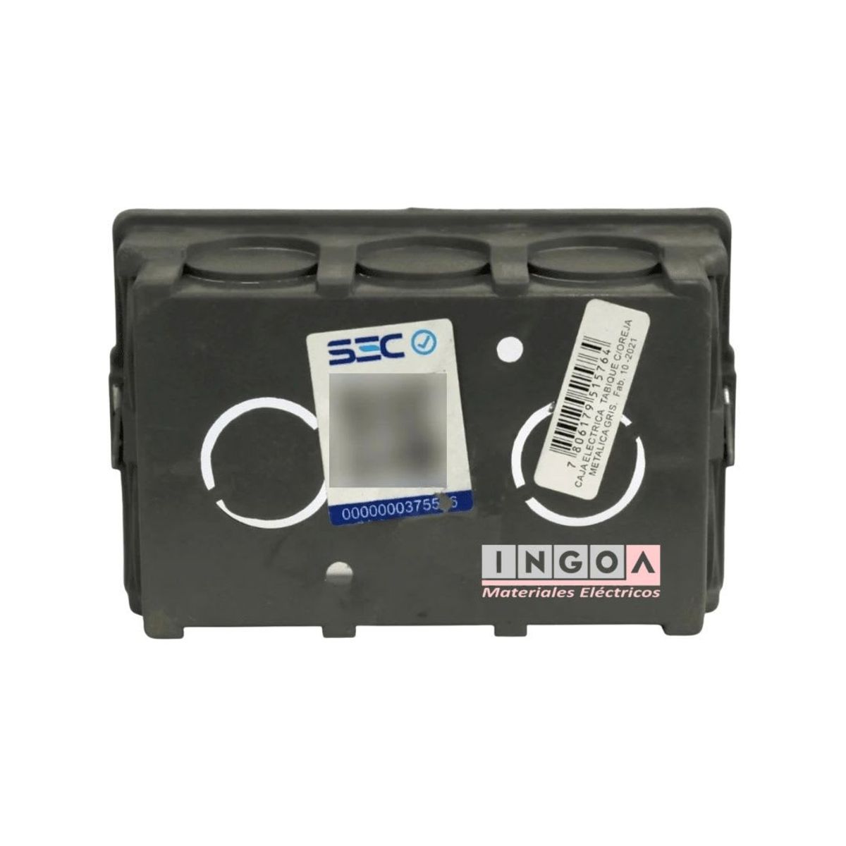 GENERICO - Pack 10un - Caja Distribucion COreja Metalica 12E PTabique Gris