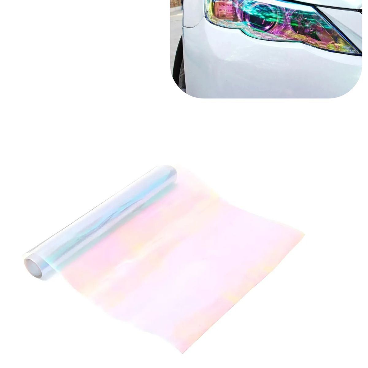GENERICO - Vinilo Adhesivo Decorativo Foco Autos 30cmx1m Tornasol Claro