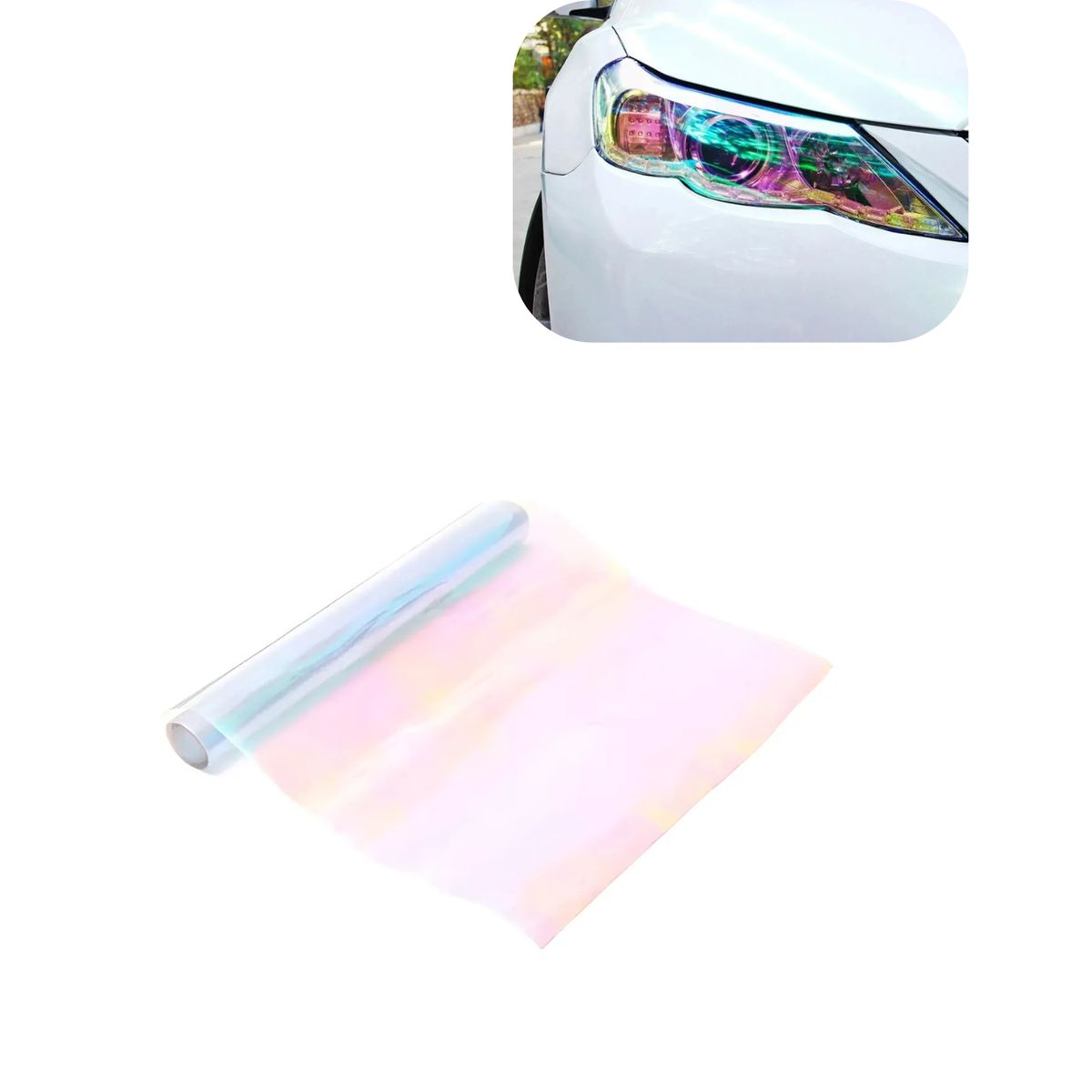GENERICO - Vinilo Adhesivo Decorativo Foco Autos 30cmx1m Tornasol Claro