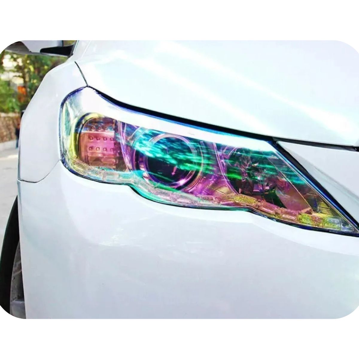GENERICO - Vinilo Adhesivo Decorativo Foco Autos 30cmx1m Tornasol Claro