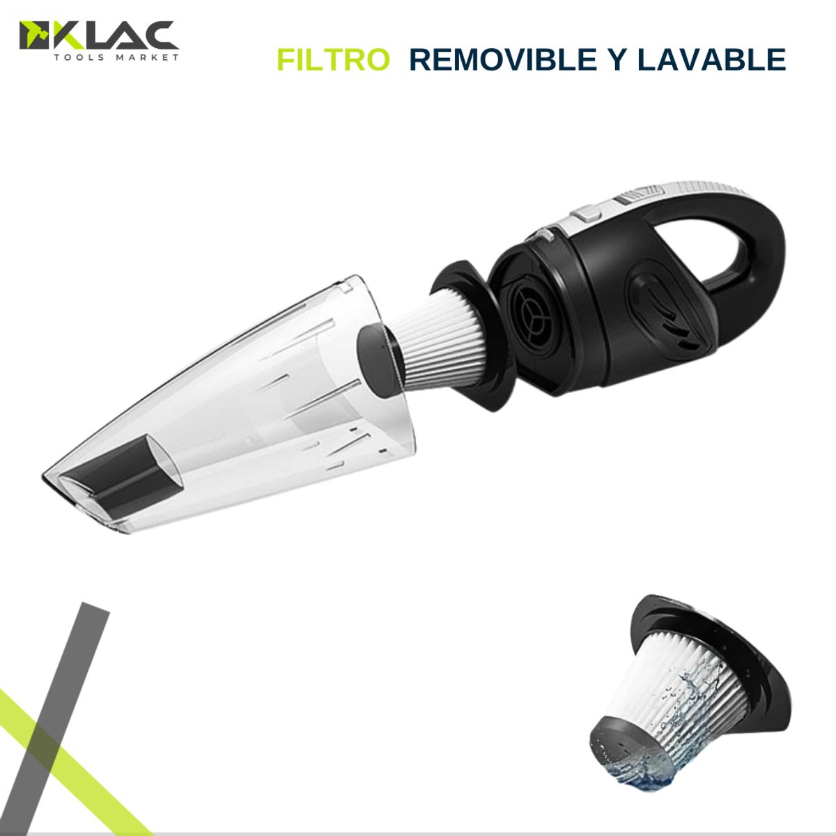 GENERICO - Aspiradora De Mano Inalámbrica 120w Recargable Alta Potencia