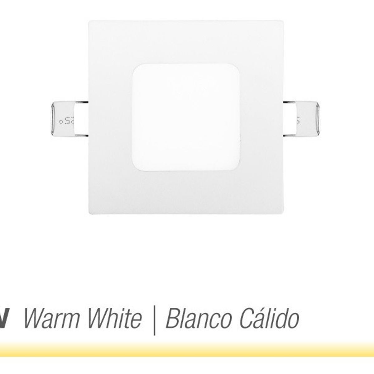 GENERICO - Panel Led Foco Plafón Empotrado Techo Cuadrado 8,5cm 3w Estructura Blanco Cálido 3000-3500 °K