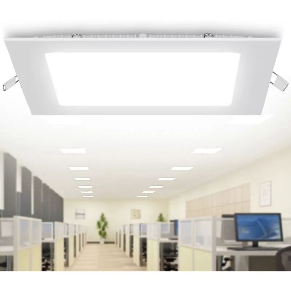 GENERICO - Foco Panel Plafón Led 6W Candela Cuadrado Luz Fría Blanco Aluminio