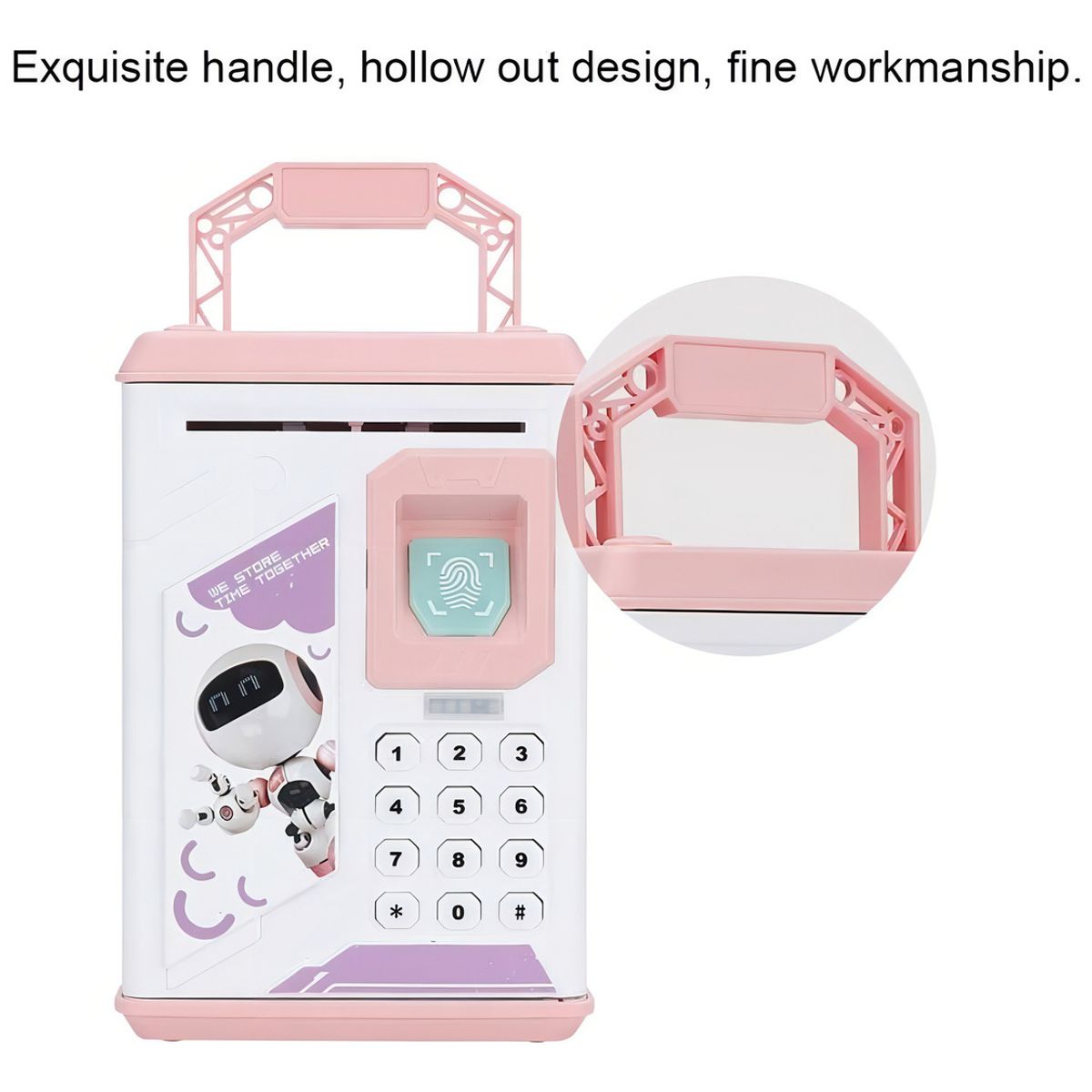GENERICO - Alcancia Billete Caja Fuete Infantil Clave Para Abrir Puerta Color Rosa - 262412