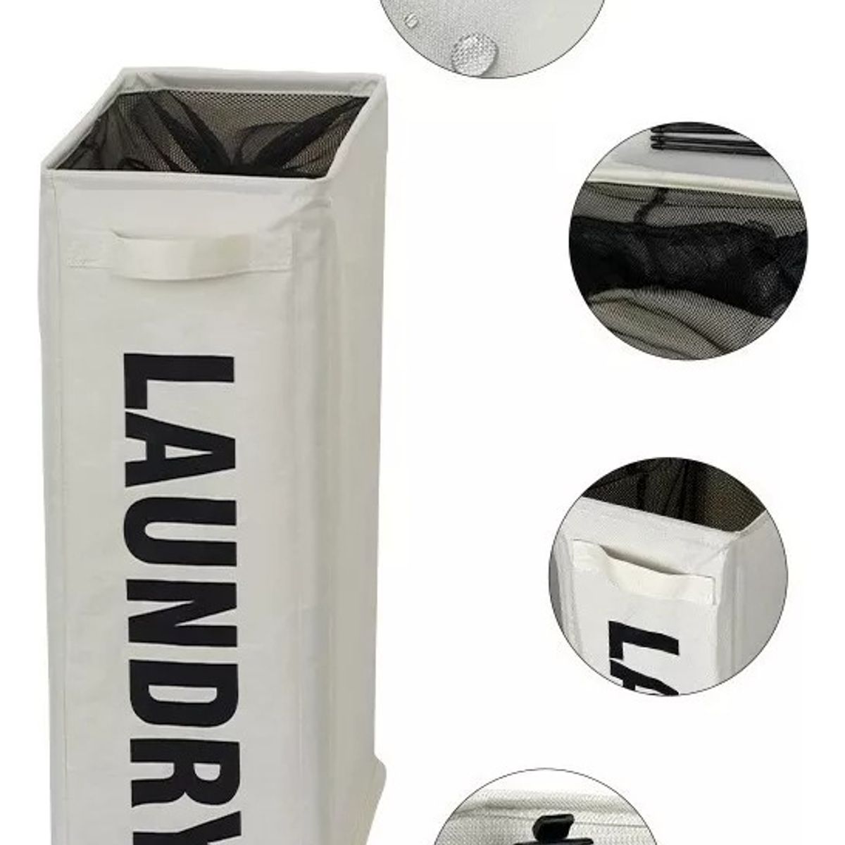GENERICO - Canasto De Ropa Sucia Con Ruedas Laundry Lavanderia Gris - 331001