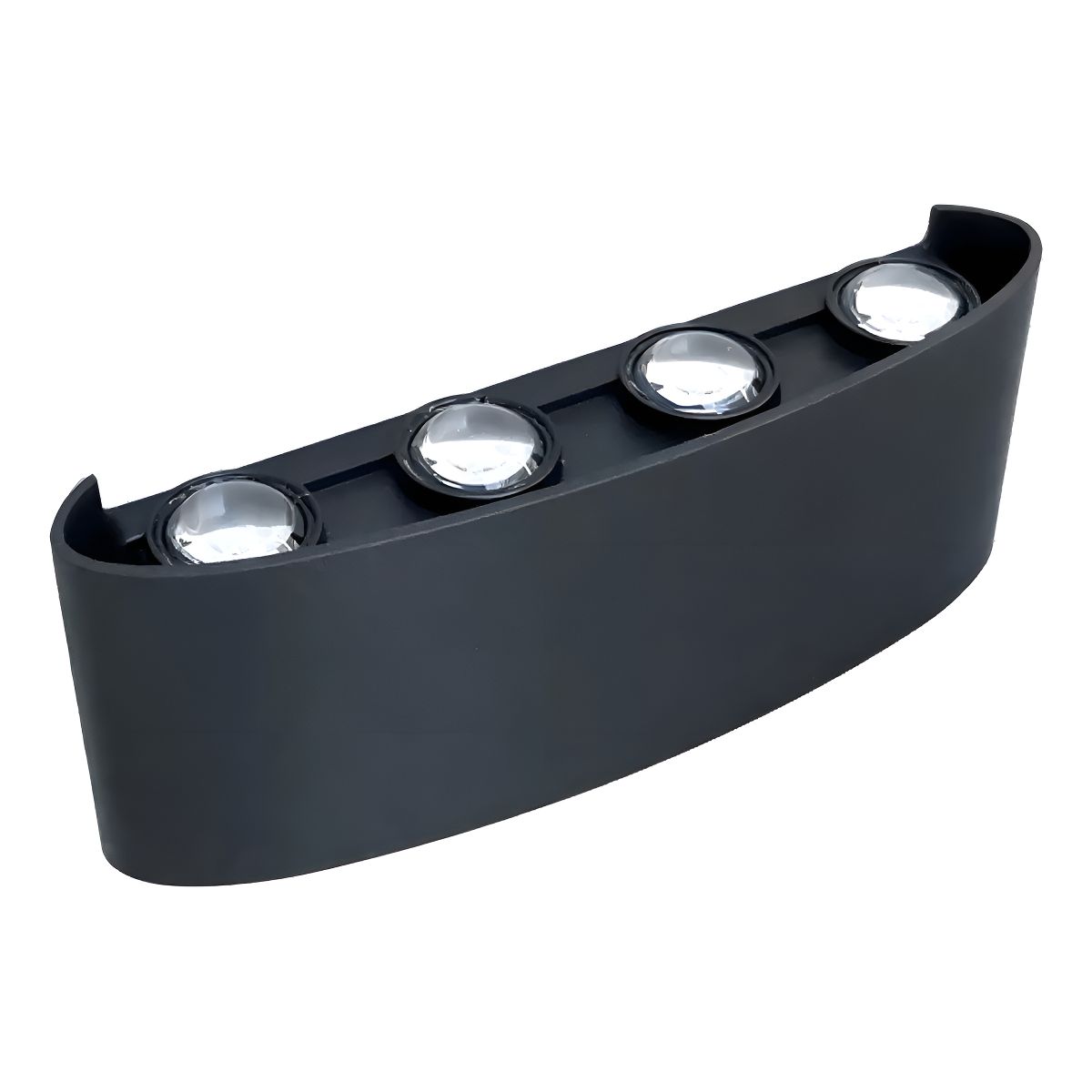 GENERICO - Luz Foco Aplique Para Pared Led 16 Watts Exterior Luz Fria Estructura NEGRO - 295089