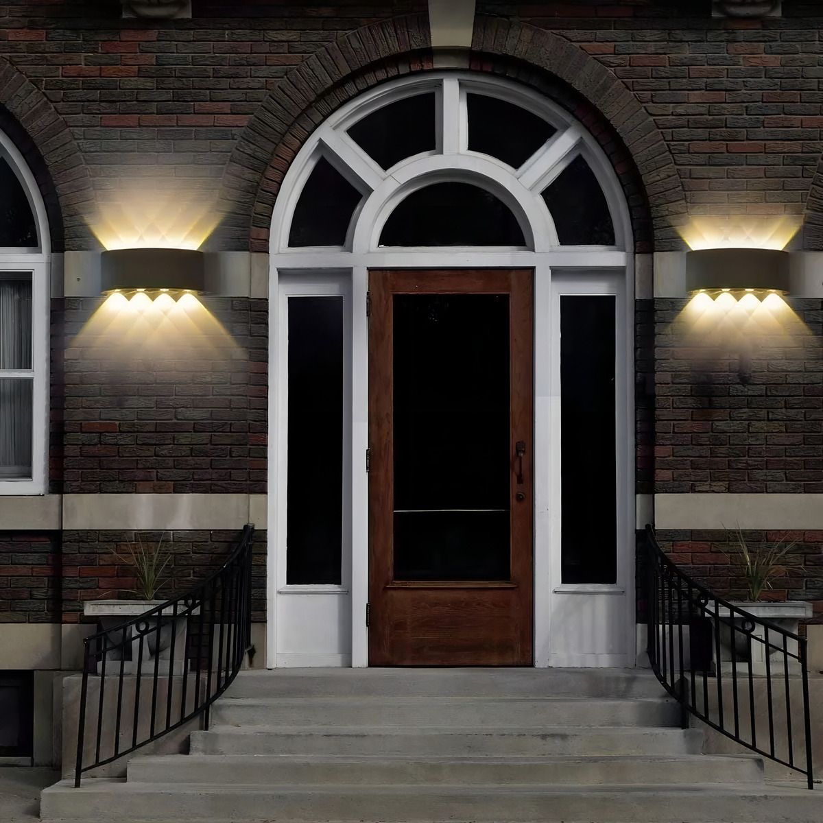 GENERICO - Luz Foco Aplique Para Pared Led 16 Watts Exterior Luz Fria Estructura NEGRO - 295089