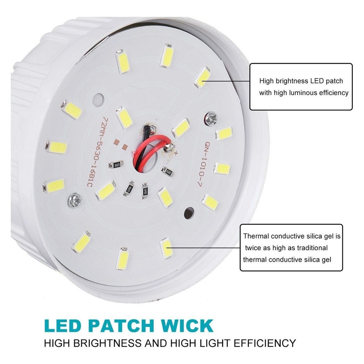 GENERICO - Lampara Ampolleta Led Usb Portátil + Panel Solar + Control Color Blanco - 003350