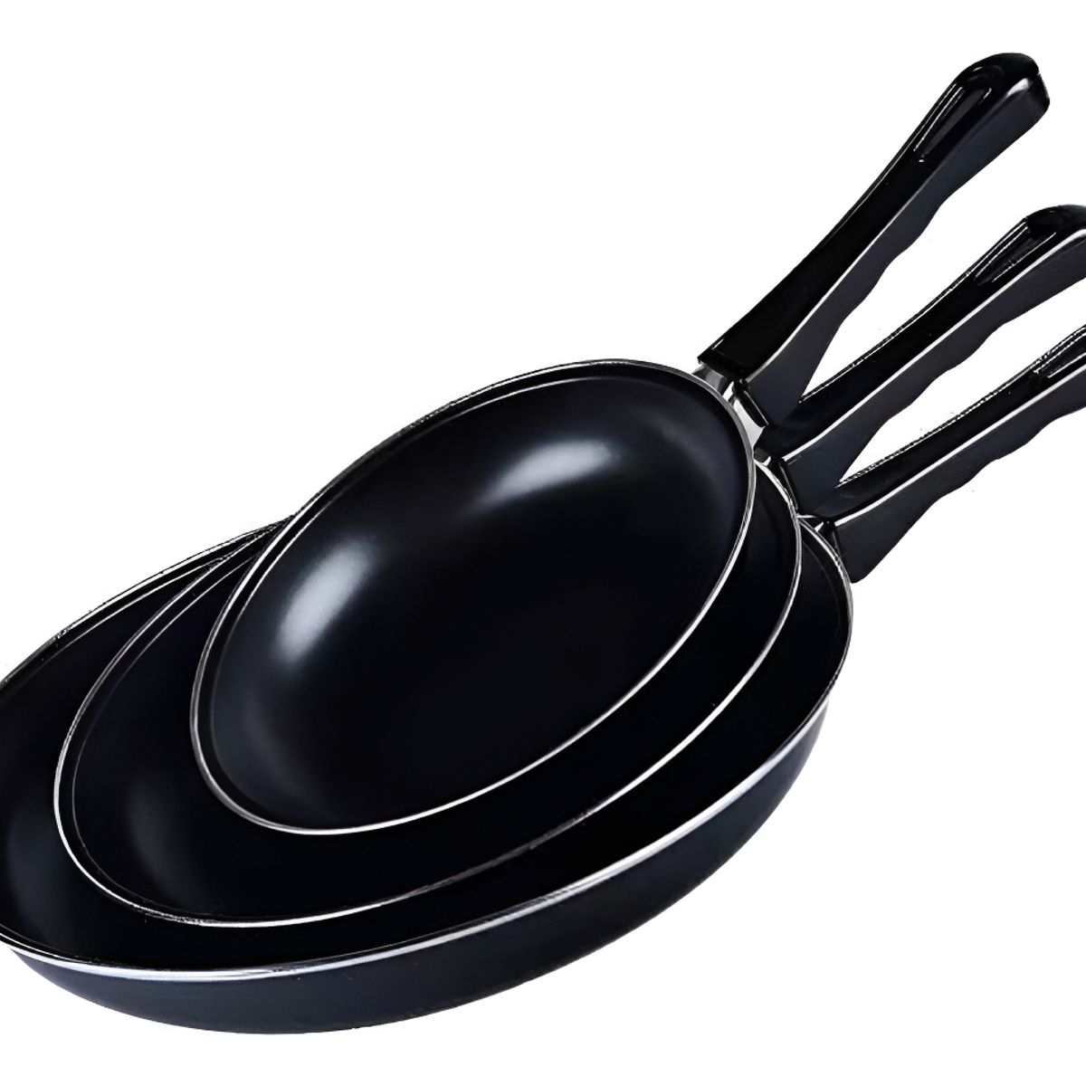 GENERICO - Set 3 Sartenes Aluminio Antiadherente 20-24-26cm Color NEGRO - 262526