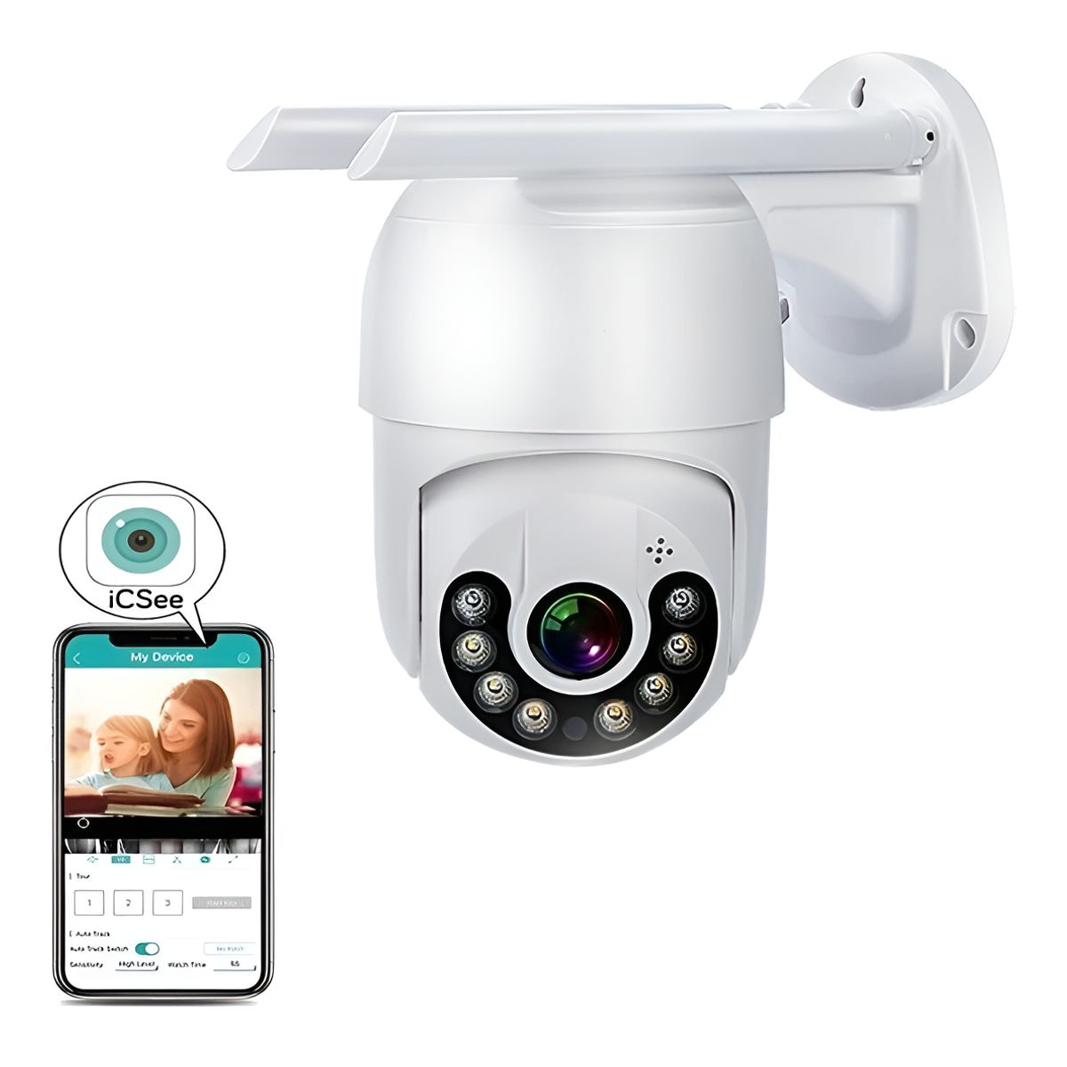 GENERICO - Smart Camara Ip Wifi Alarma Exterior Anti Agua Ip66  221019 Color Blanco
