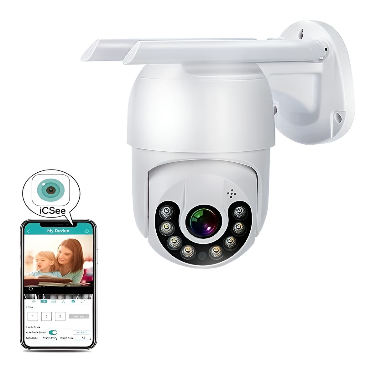 GENERICO - Smart Camara Ip Wifi Alarma Exterior Anti Agua Ip66  221019 Color Blanco
