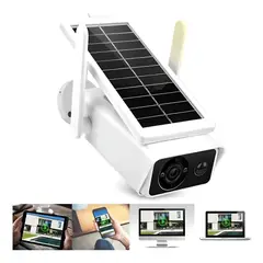 GENERICO - Camara Ip Solar Ip Seguridad Wifi Exterior Hd 1080p 221021 Color Blanco - 221021