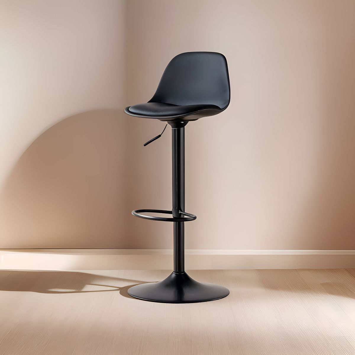 GENERICO - Taburete Eames Con Altura Regulable Para Cocina O Bar Acabado De La Estructura Mate - 300054 Color Negro - 300054