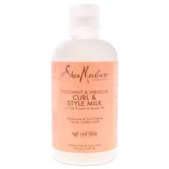 SHEA MOISTURE - Leche estilo rizos de hibisco y coco 237 ml Humedad de karité