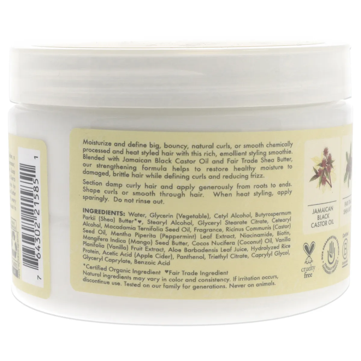SHEA MOISTURE - Aceite de ricino negro jamaicano, batido fortalecedor y restaurador, 341 ml, humedad de karité