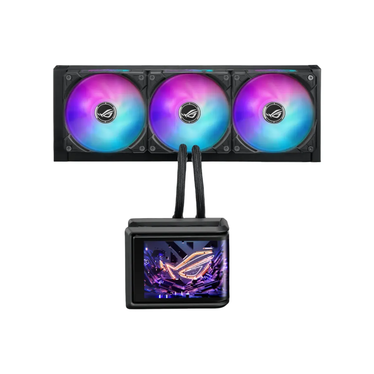 ASUS - ASUS ROG RYUO IV SLC 360 ARGB Refrigeración Líquida CPU AIO, 6.67" AMOLED, ARGB, Ventiladores 120mm, Alto Rendimiento para Gamers y Overclockers