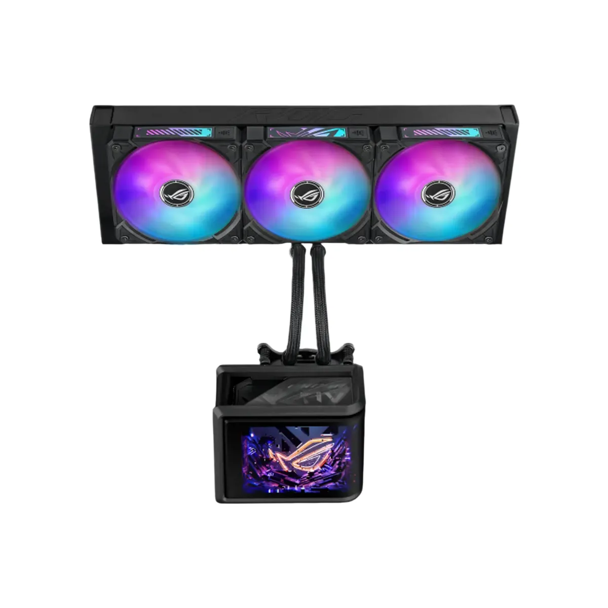 ASUS - ASUS ROG RYUO IV SLC 360 ARGB Refrigeración Líquida CPU AIO, 6.67" AMOLED, ARGB, Ventiladores 120mm, Alto Rendimiento para Gamers y Overclockers