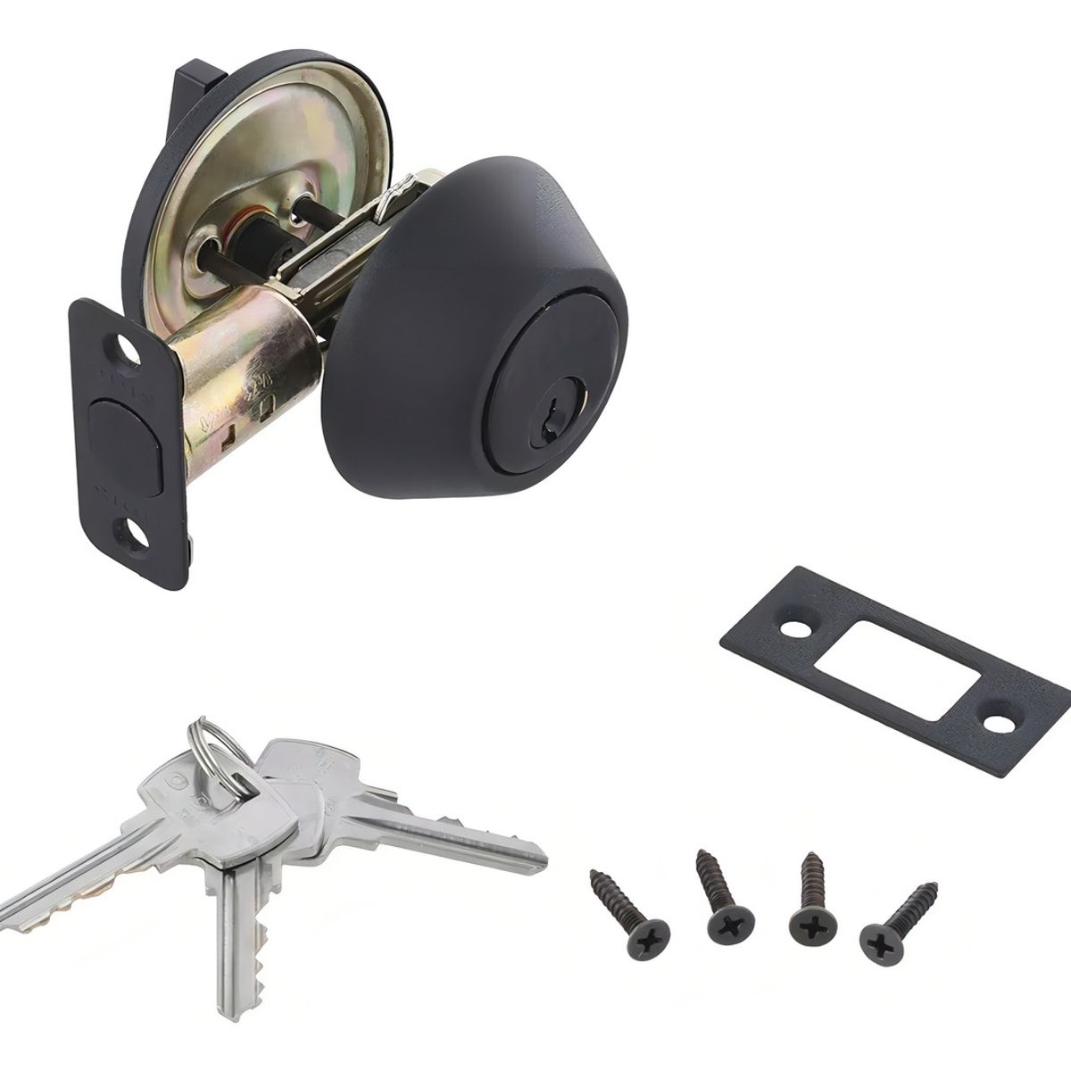 GENERICO - Cerradura Chapa De Seguridad Cerrojo Acero Inoxidable Color Negro - 262523