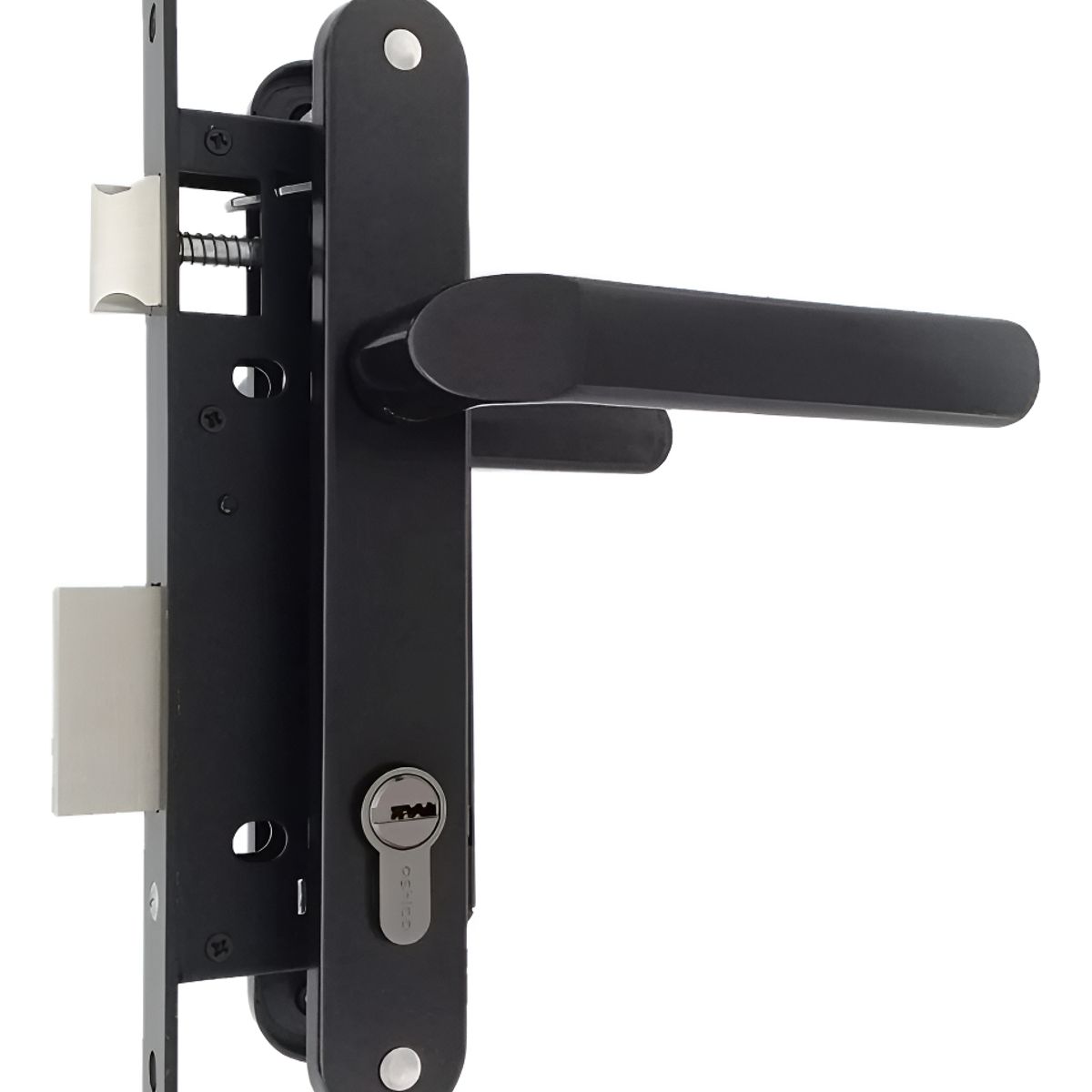 GENERICO - Cerradura Puerta Abatir Manilla Set Dormitorio Color Negro - 309020