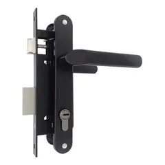 GENERICO - Cerradura Puerta Abatir Manilla Set Dormitorio Color Negro - 309020