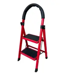 GENERICO - Escalera Plegable Multiuso 2 Peldaños Compacta Y Resistente Color Rojo - 313001